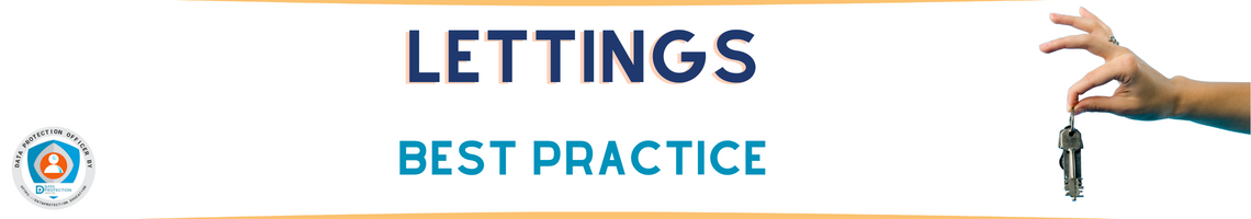 Lettings and Best Practice in Blue text, hand dangling a bunch of keys. Data Protection Education DPO badge in the bottom left